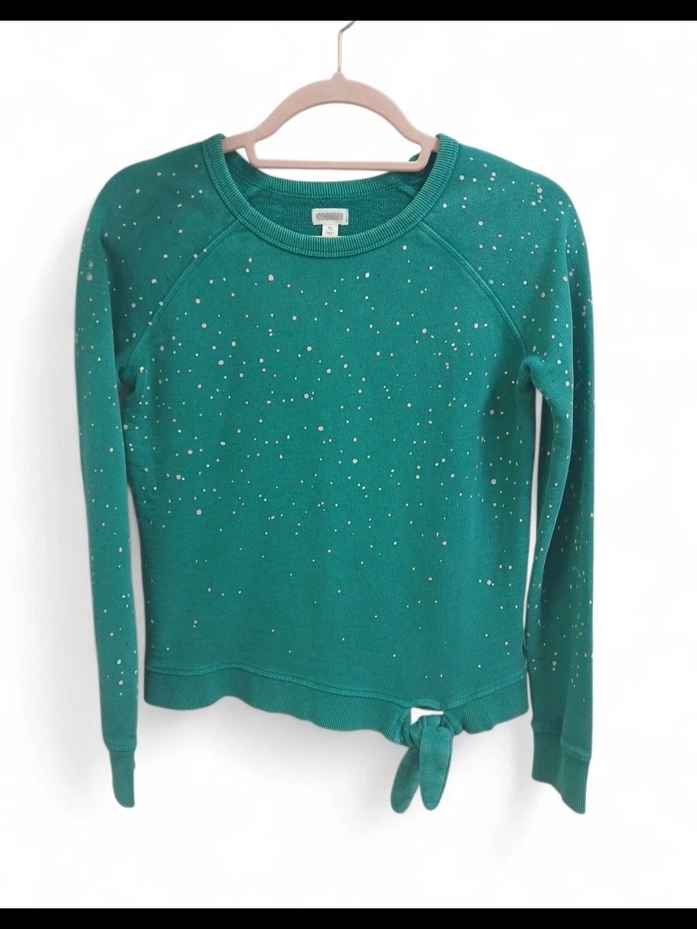 Gymboree Teal Knit Sweatshirt with Subtle Sparkle & Bow #141